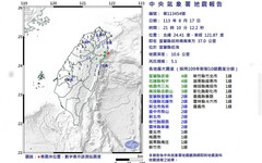 快訊／21：10宜蘭規模5.1地震 最大震度4級