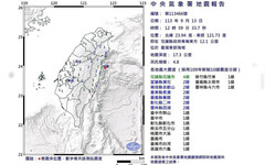 快訊／12：59花蓮規模4.8地震 最大震度4級