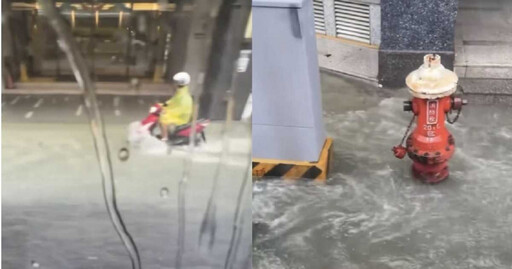 台中雨彈開炸…2路段水淹輪胎高 3區域列「淹水二級警戒」