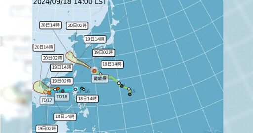 又見新熱帶低氣壓形成 預測路徑曝光…最快19日變颱風