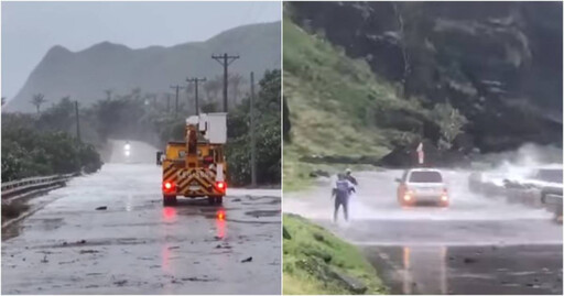 山陀兒強襲！蘭嶼「海水倒灌」駕駛倒車逃生 枋寮海堤遭沖毀