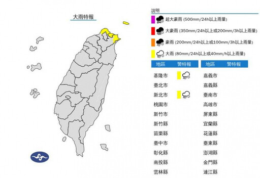 東北風增強「低溫26度」 北部2縣市大雨特報