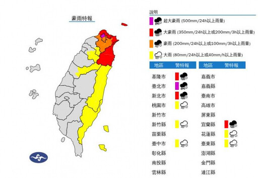 降雨高峰期來了 雨彈狂炸9縣市「台北紫爆防超大豪雨」