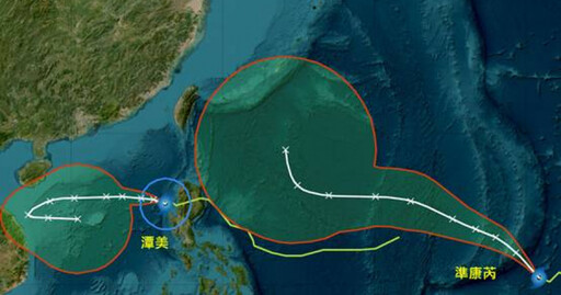 共伴效應發威！超大豪雨警報「4地區」紫爆 準康芮朝台灣接近