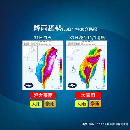 康芮暴風圈晚間9時觸陸！「雙眼牆快成形」警戒提升 氣象署發布強風告警