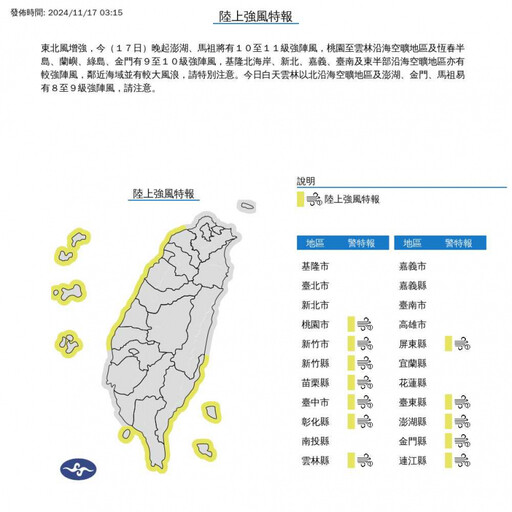 天兔已逐漸消散！全台12縣市注意強風、3縣市大雨特報 下周天氣曝光：多地區將降雨