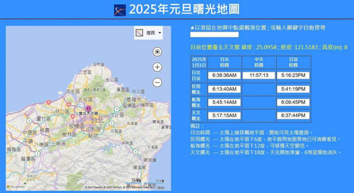 2025年第1道曙光6:03花蓮「這座山」可見！ 平地最早在鵝鑾鼻、蘭嶼