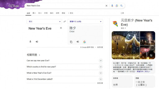 再過幾小時就要邁入2025！ Google首頁搜「這些關鍵字」噴彩帶特效