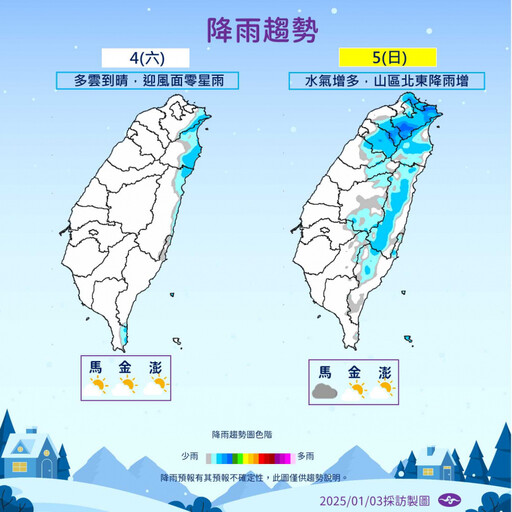 周日水氣增多！下周一冷氣團強灌「低溫探9度」 2時段山區有望追雪