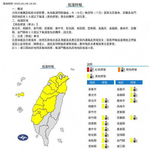 13縣市低溫特報！強冷氣團「這天報到」低溫剩個位數 高山有望降雪