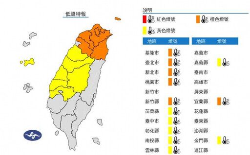 快訊／13縣市低溫特報！ 6縣市「非常寒冷」