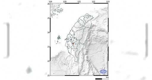 台南15：46規模4.1地震 10縣市有感搖晃「嘉義大埔最大震度4級」