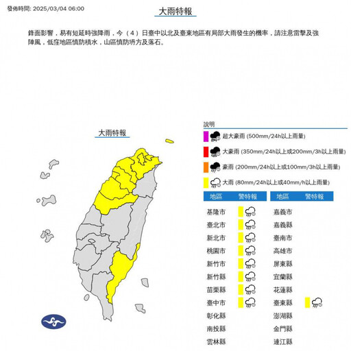 雷雨來了！9縣市大雨特報 週四冷氣團報到「恐剩12℃」