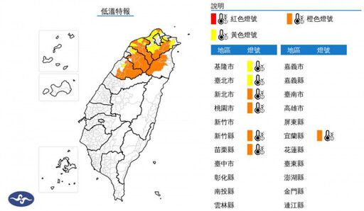 強烈大陸冷氣團發威 7縣市低溫警報「最凍不到6度」