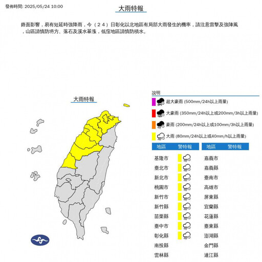 9縣市大雨特報!大雷雨轟炸「4地區」