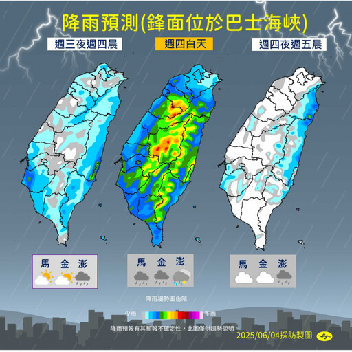 週四鋒面南移防局部大雨 下週恐有熱帶擾動發展