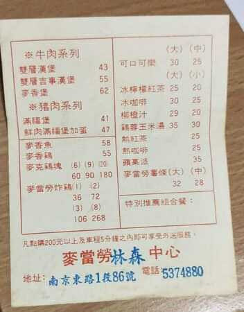 麥當勞「30年前菜單」被翻出 2款經典漢堡售價竟比現在貴