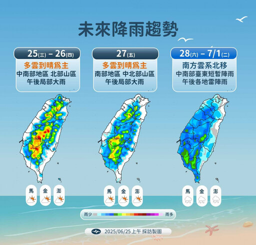 「高空冷心低壓」接近南台灣 氣象粉專:未來3天防午後劇烈天氣