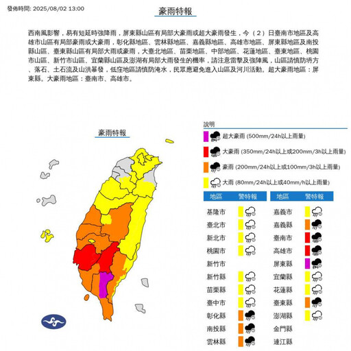 強烈雷雨帶移入!19縣市豪大雨特報 大雷雨狂轟雙北「國家警報響了」