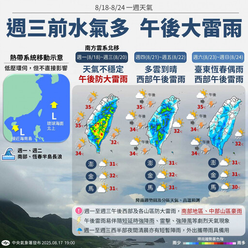 雨彈連炸1周!今年第12號颱風「玲玲」最快今生成 預估路徑曝光