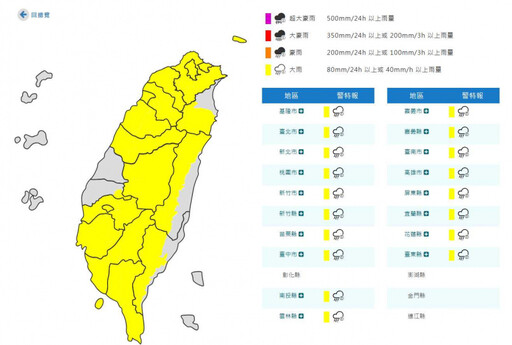 快訊/18縣市大雨特報! 12地大雷雨「慎防冰雹」