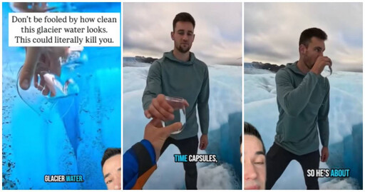 網路影片暢飲「200萬年冰川水」超誘人 專家警告：你在喝遠古病毒的時空膠囊