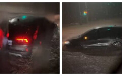 鳳凰未登陸災情先現！宜蘭嚴重淹水「蘇澳水深及肩」 網友驚喊：公車站的椅子都看不到了