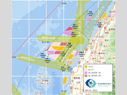 一片海域擠六座風場 環團呼籲彰化風場航道以東停止開發