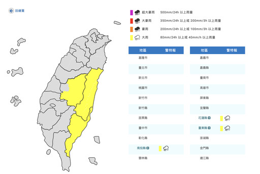快訊／雨彈開炸！3縣市發布大雨特報 一路下到晚上