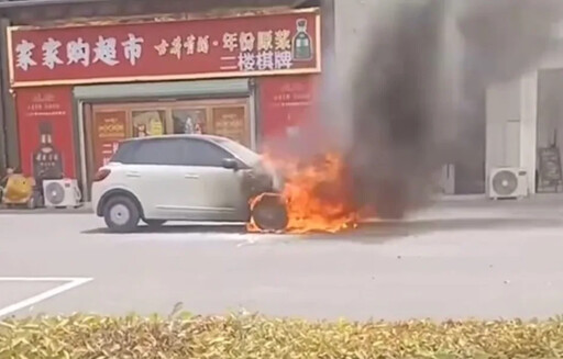 中國電動車停路邊自燃！整輛瞬間燒成廢鐵 車主崩潰：才買1年