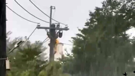 凱米颱風強風暴雨肆虐彰化地區 台電已搶修逾3萬戶停電