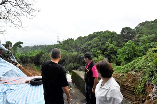 王惠美前往芬園勘災 豪雨侵襲道路邊坡崩塌、路基掏空及護岸潰堤