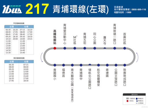 新行駛路線-『217』青埔環線 自113年3月1日上路