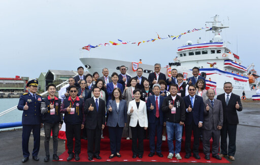 台船公司基隆廠舉辦海巡署「連江艦」交艦、「花蓮艦」下水典禮