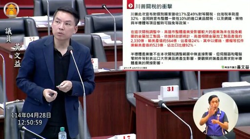 關注美國關稅衝擊 黃文益促高雄加速招商與產業升級 帶動經濟新局