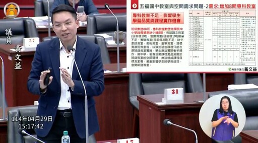 黃文益為五福國中校舍請命 教育局同意啟動新大樓計畫