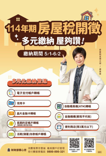 114年期房屋稅將於5月1日起開徵