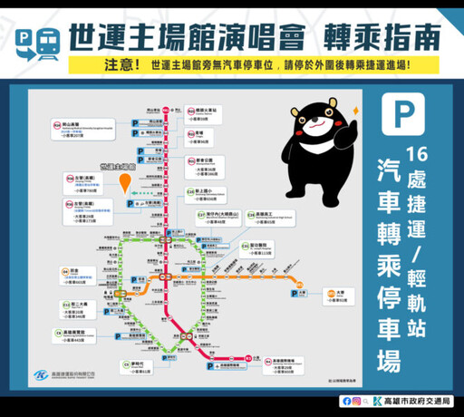 2025年韓流拼盤演唱會 高雄世運主場館周邊交通管制 使用公共運輸最方便