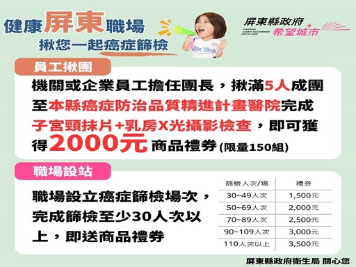 有篩有保庇 屏縣衛生局守護職場健康！