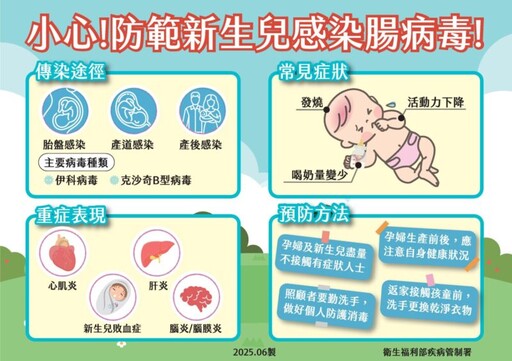 高市衛生局籲照顧者及高風險場域落實病毒防護及清消措施 預防新生兒腸病毒疫情