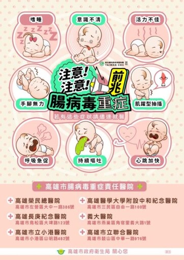 高市衛生局籲照顧者及高風險場域落實病毒防護及清消措施 預防新生兒腸病毒疫情