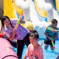 鎮港市議員參選人湯茹婷化身孩子王與小孩同樂 上千人一起開心放暑假