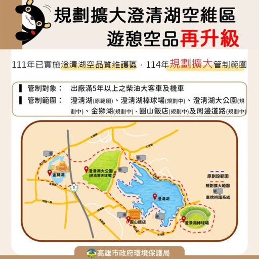 高市環保局擴大澄清湖空維區 同步整頓環境打造潔淨綠廊道