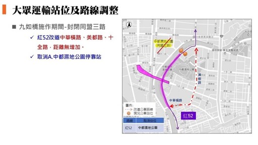 高市九如橋改建工程邁向新里程碑 引道工程啟動 同盟三路11月26日起全線封閉