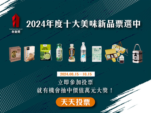 想要萬元智慧型手沖咖啡機、高級深煎鍋？10/15前參與「2024年度十大創新美味新品」投票就能抽！