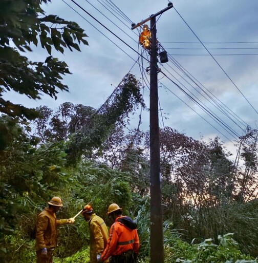 康芮造成竹縣市停電達11,200餘戶 截至下午6時台電持續搶修未復電3,438戶