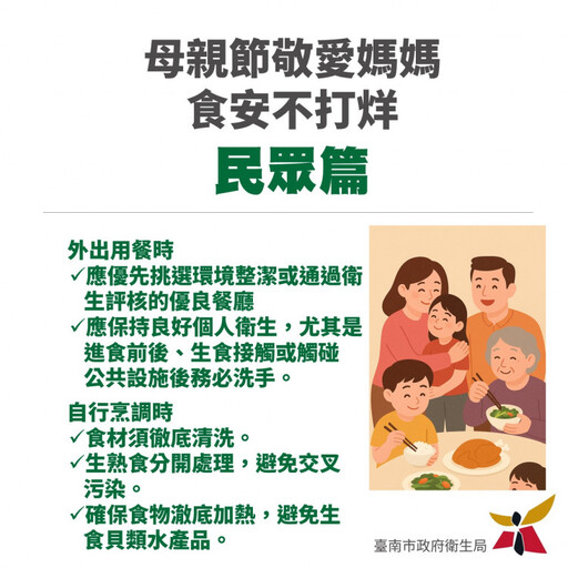 母親節敬愛媽媽,食安不打烊!