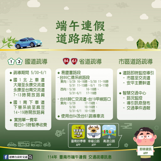 端午連假返鄉出遊 市府加強路況疏導