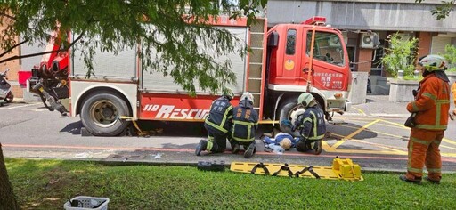 模擬大貨車事故實戰救援 桃園消防局提升交通應變能力