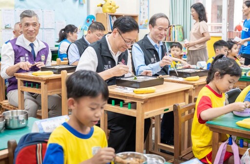 張善政視察國中小免費營養午餐 提高餐補助上限、在地食材守護食安